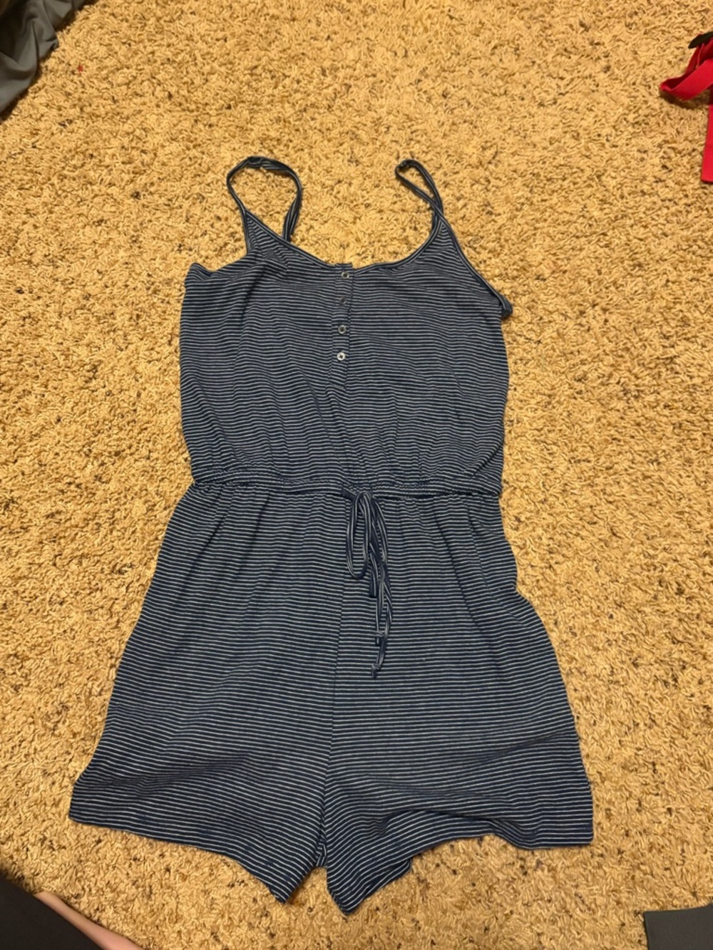 Striped Navy Blue One-Piece Romper